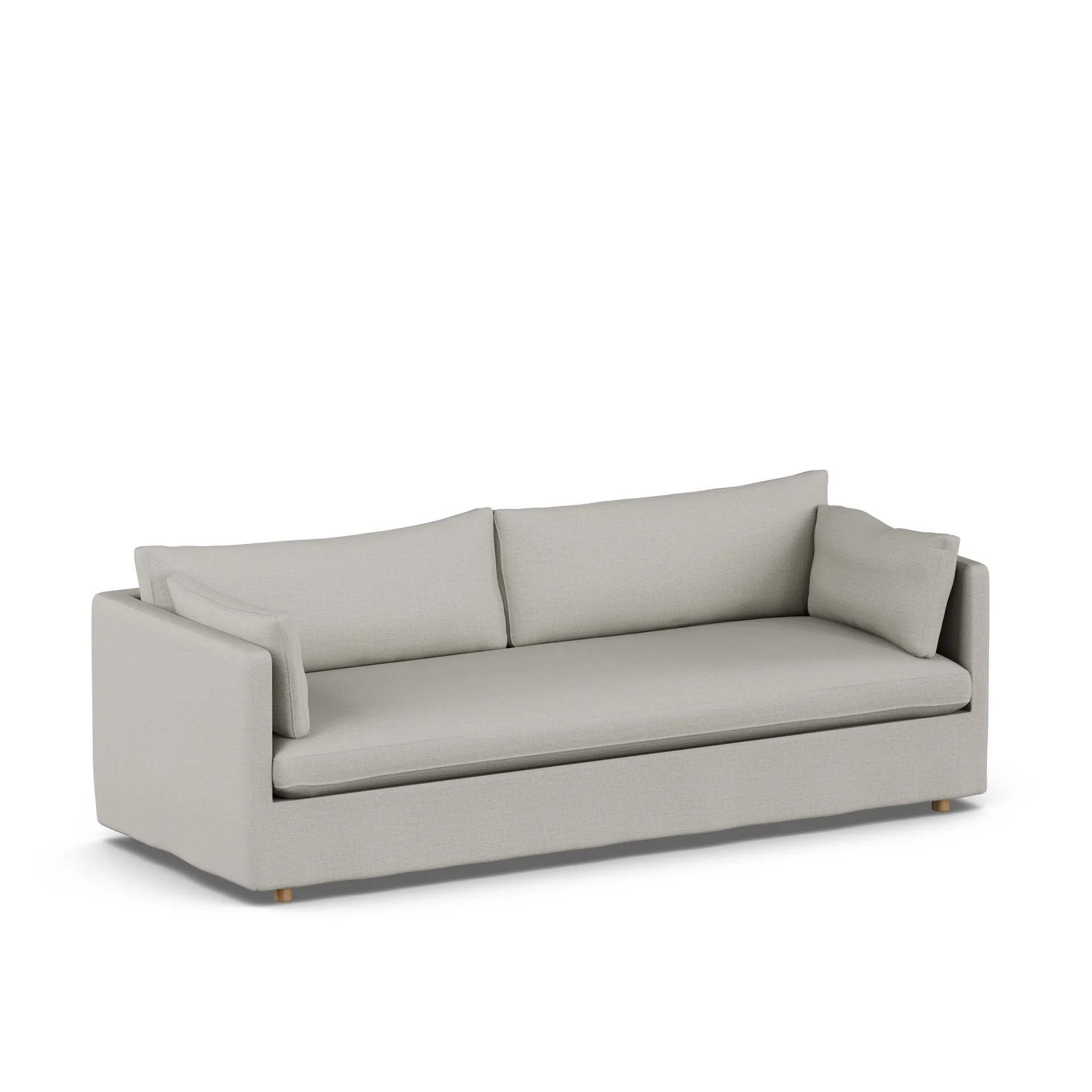 Linnevik soffa, Same Grey 6673-vitoljad ek, 4-sits, med kappa 1898
