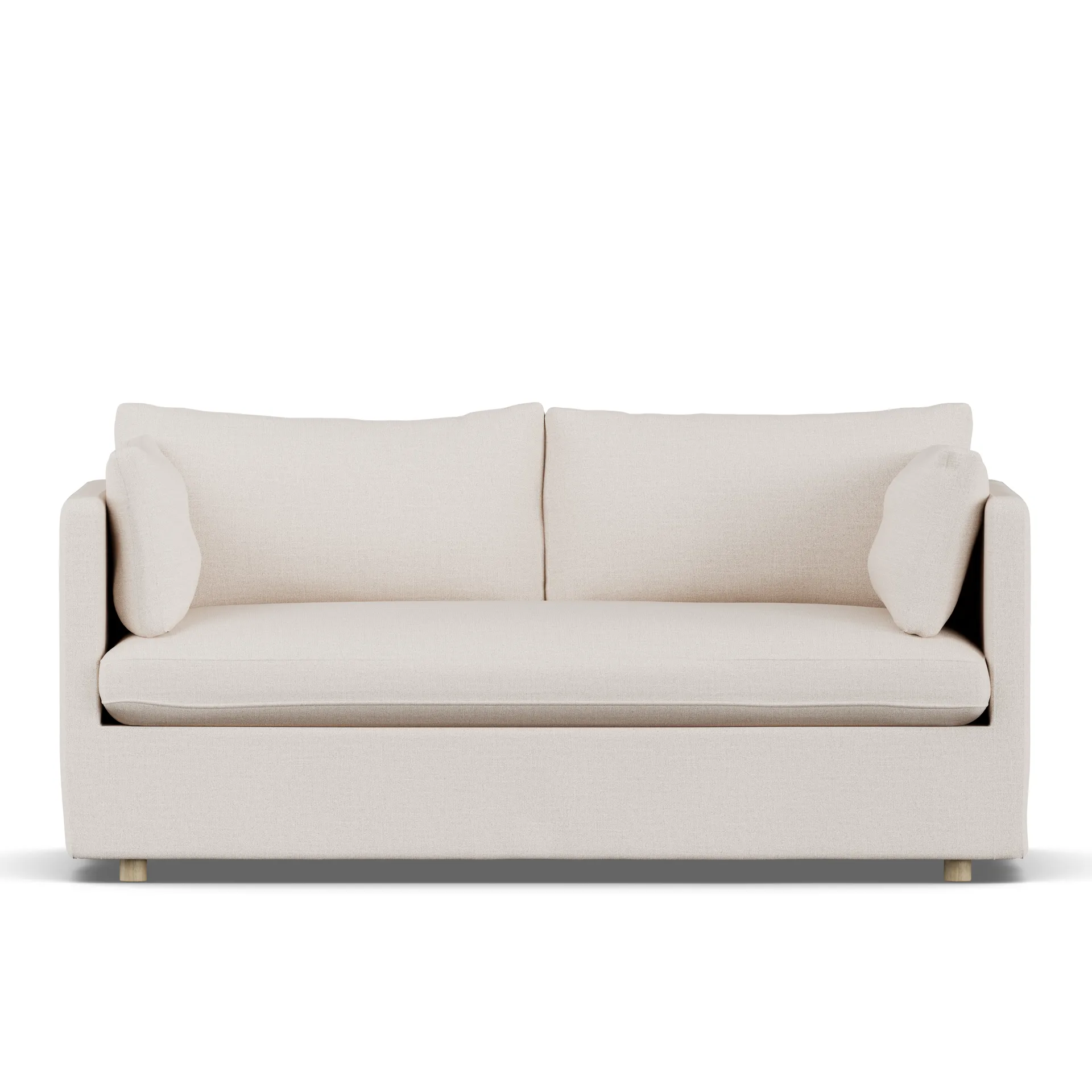 Linnevik soffa, Same Off White 6671-vitoljad ek, 2-sits, med kappa 1898