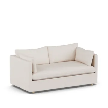 Linnevik soffa - Same Off White 6671-vitoljad ek, 2-sits, med kappa - 1898