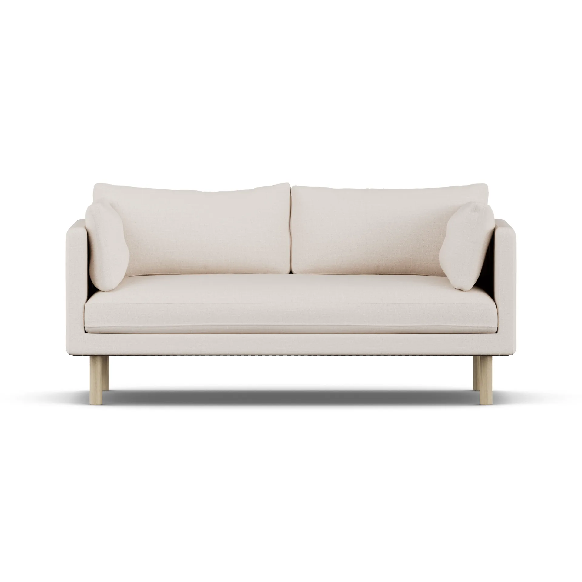 Linnevik soffa, Same Off White 6671-vitoljad ek, 2-sits, utan kappa 1898