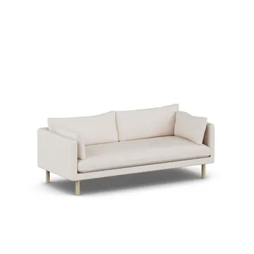 Linnevik soffa - Same Off White 6671-vitoljad ek, 3-sits - 1898