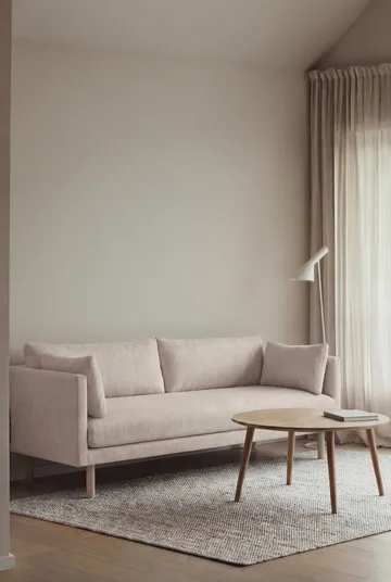 Linnevik soffa - Same Off White 6671-vitoljad ek, 3-sits - 1898