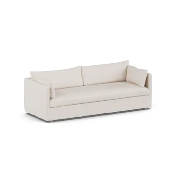 Linnevik soffa - Same Off White 6671-vitoljad ek, 4-sits, med kappa - 1898
