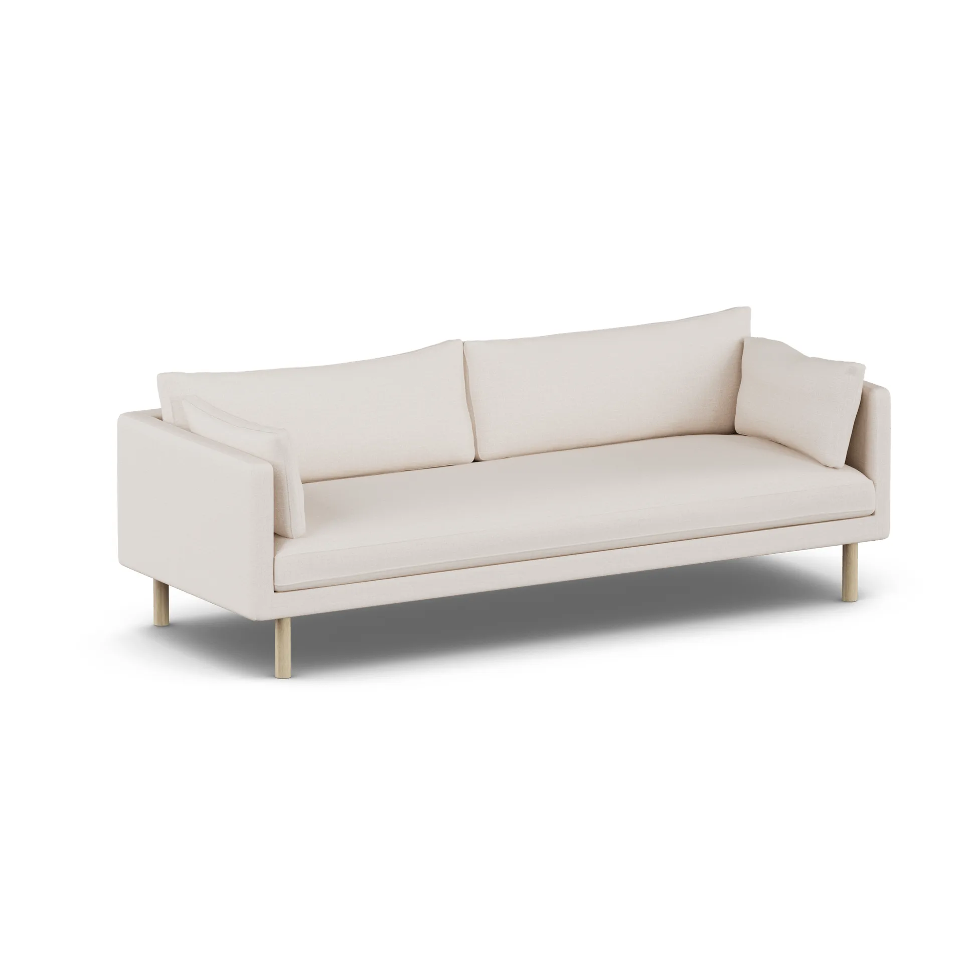 Linnevik soffa, Same Off White 6671-vitoljad ek, 4-sits, utan kappa 1898