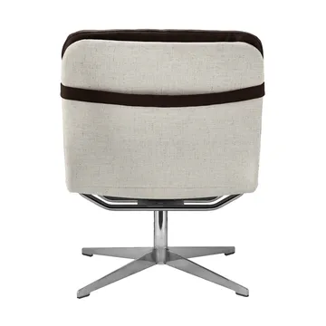 Loholm fåtölj med snurrfunktion - Mörkbrunt läder-Bern Beige 0341 - 1898