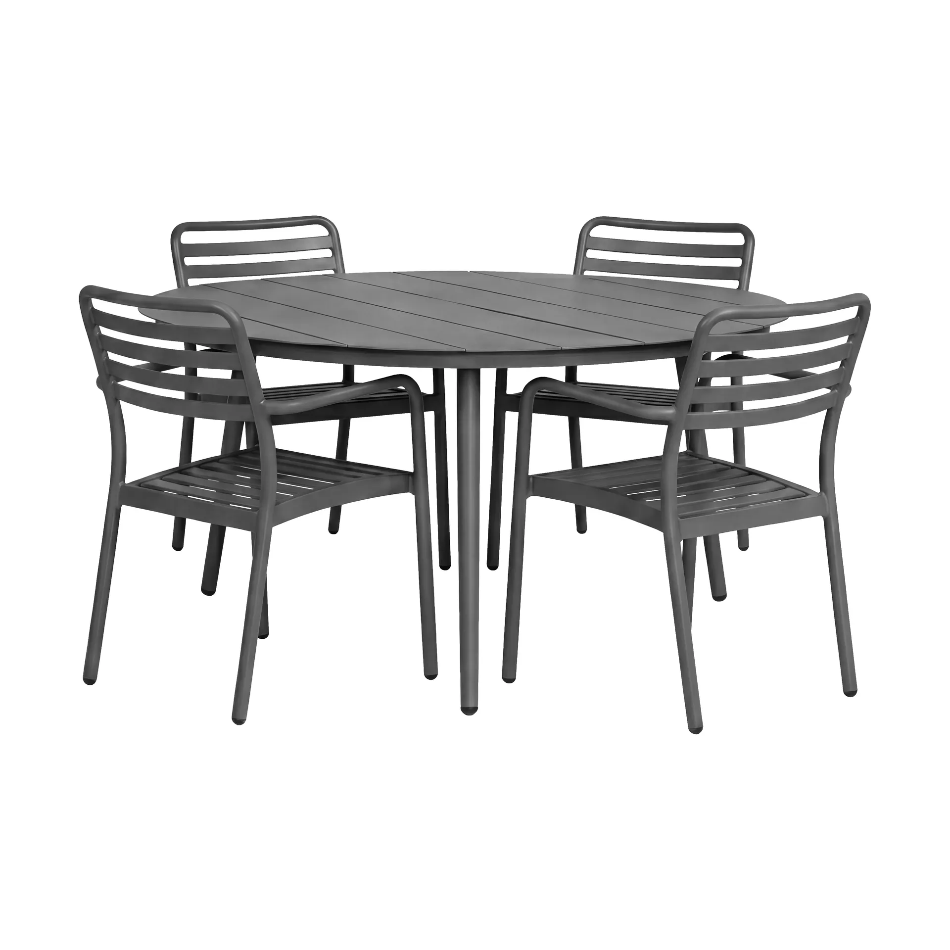 Marsala matbord Ø140 cm + Messina karmstol 4 st, Anthracite 1898