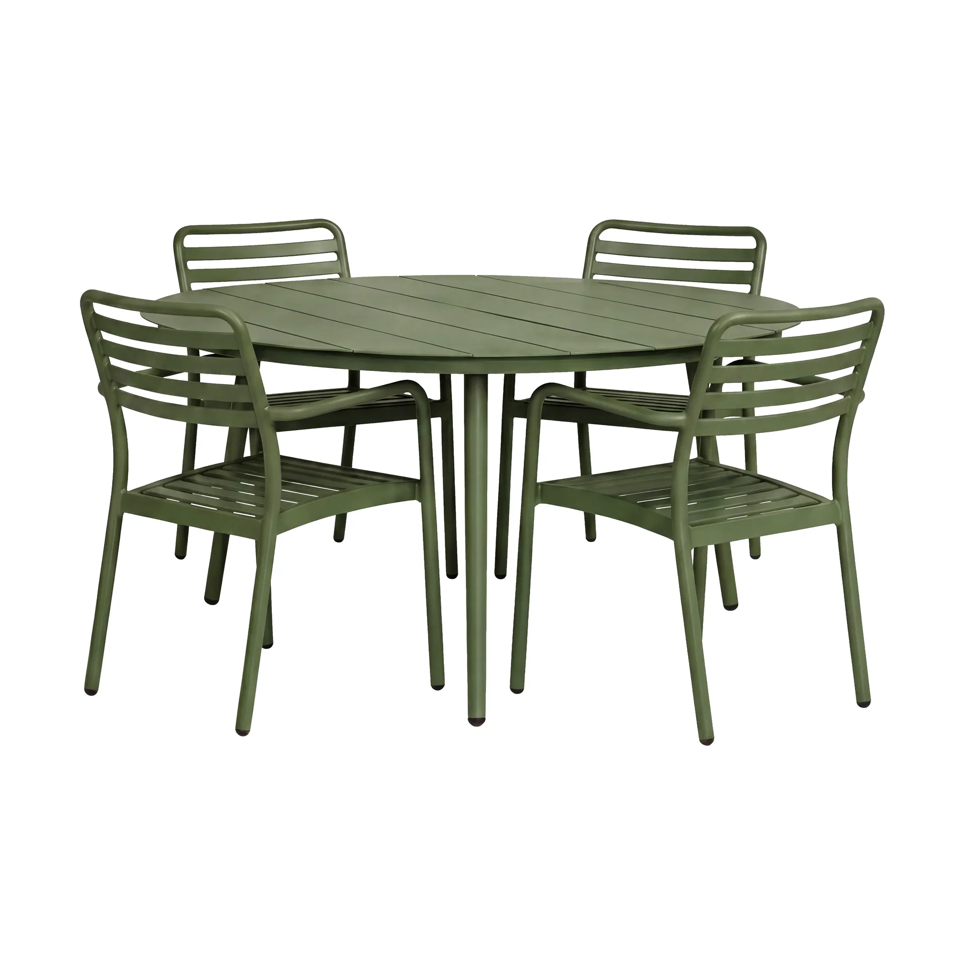 Marsala matbord Ø140 cm + Messina karmstol 4 st, Moss green 1898
