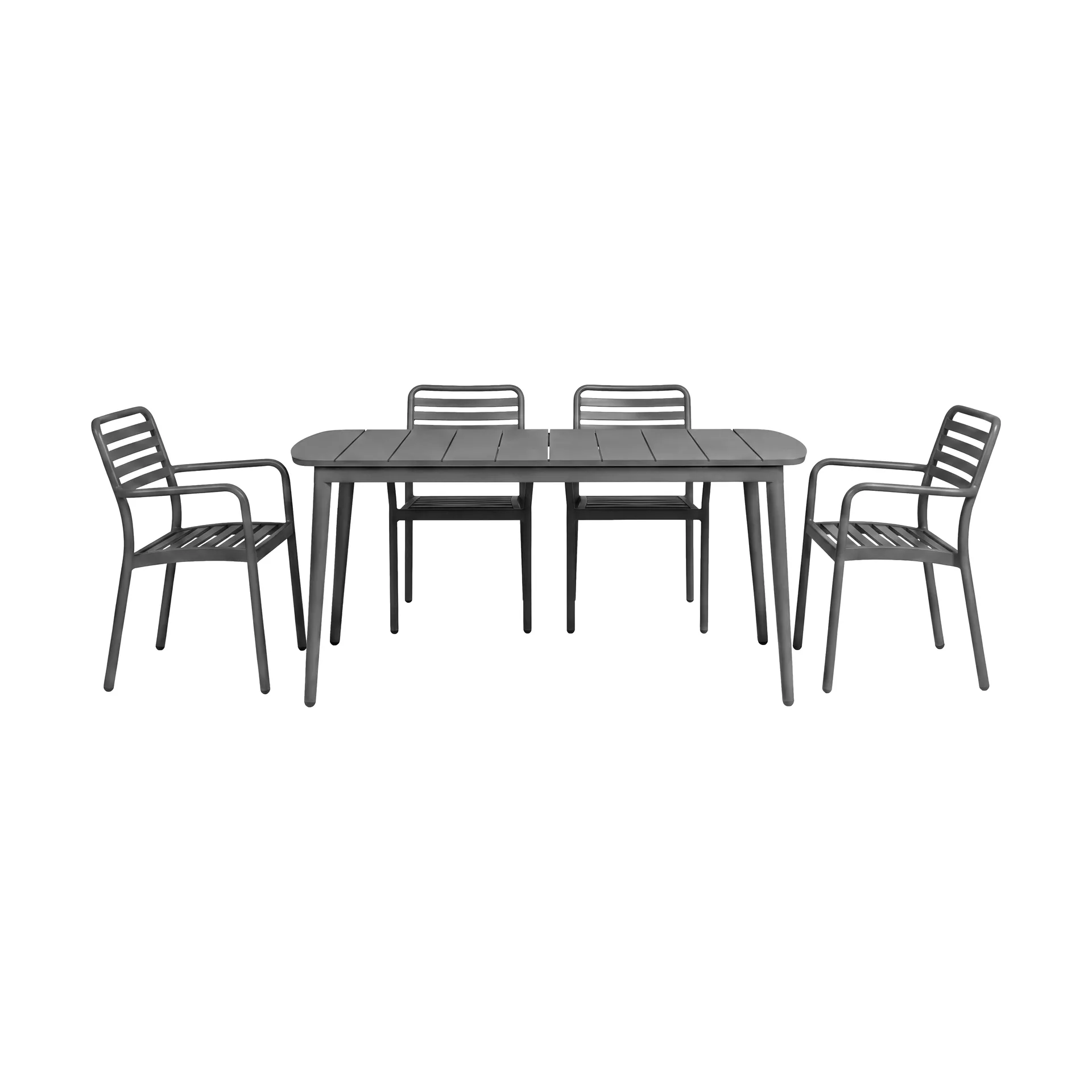 Marsala matbord 152x90 cm + Messina karmstol 4 st, Anthracite 1898