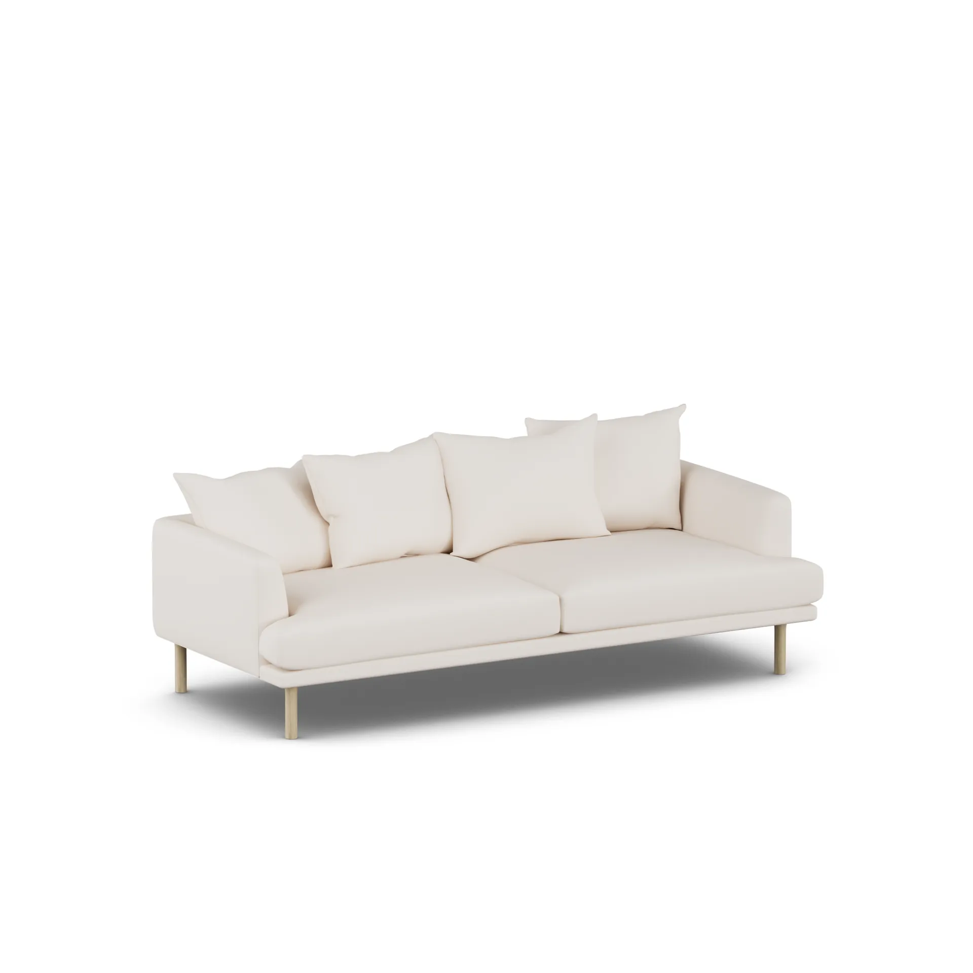 Sjövik soffa, Caleido Beige 9600-vitoljad ek, 3-sits 1898