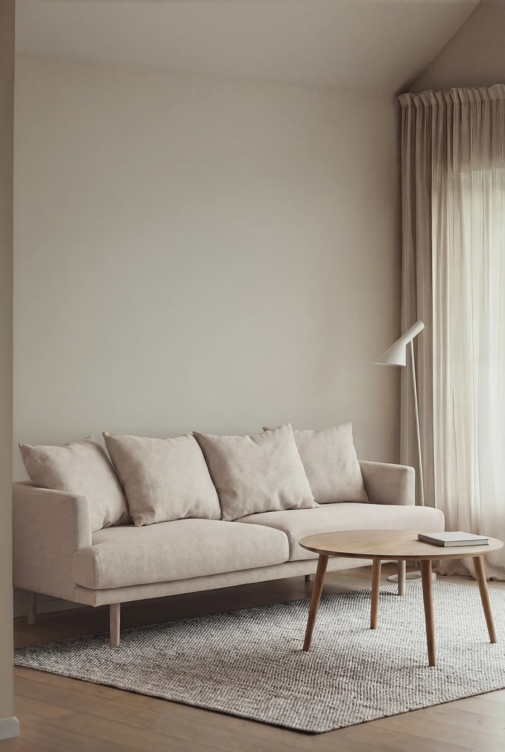 Sjövik soffa, Caleido Beige 9600-vitoljad ek, 3-sits 1898