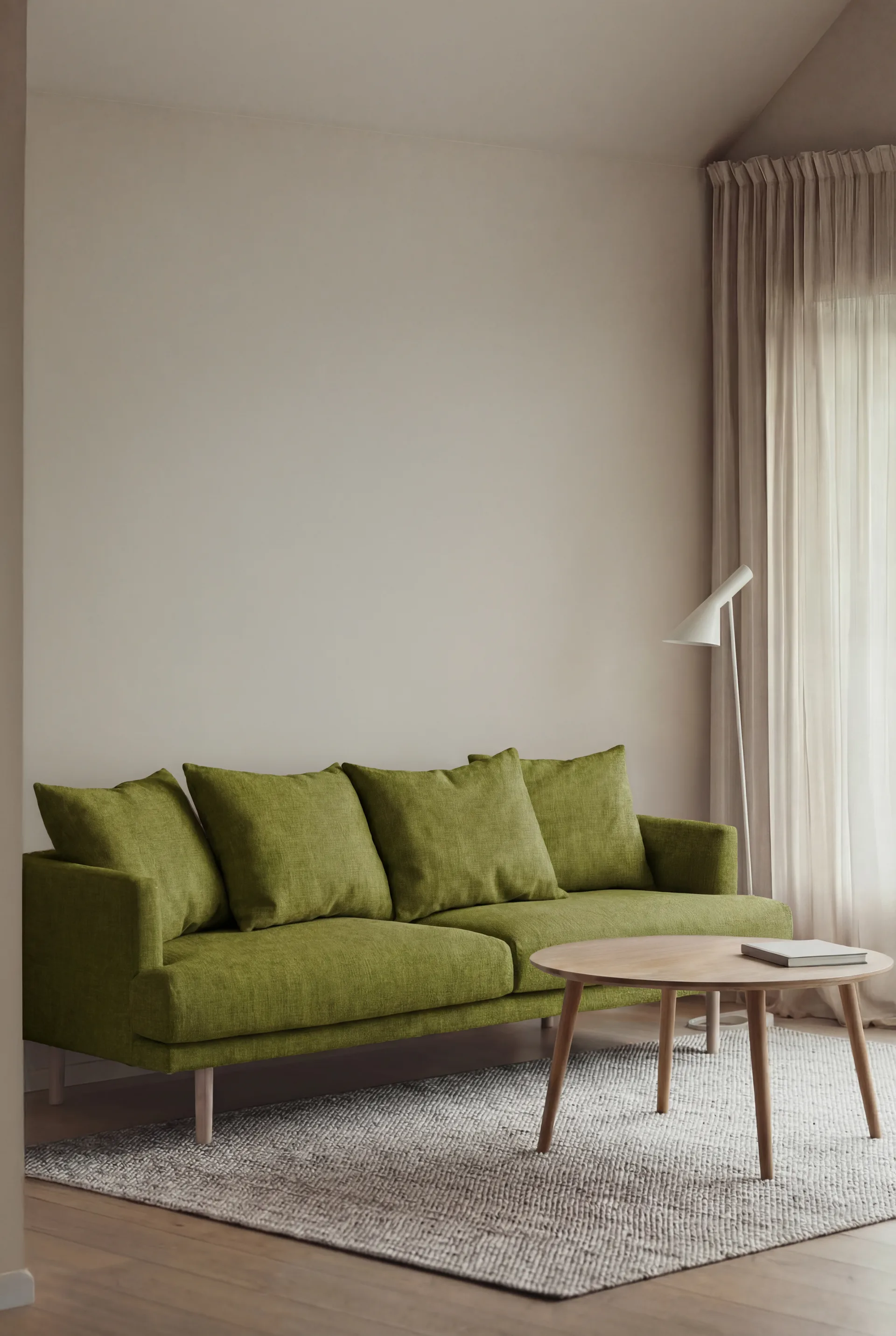 Sjövik soffa, Luiza Green 3975-vitoljad ek, 3-sits 1898