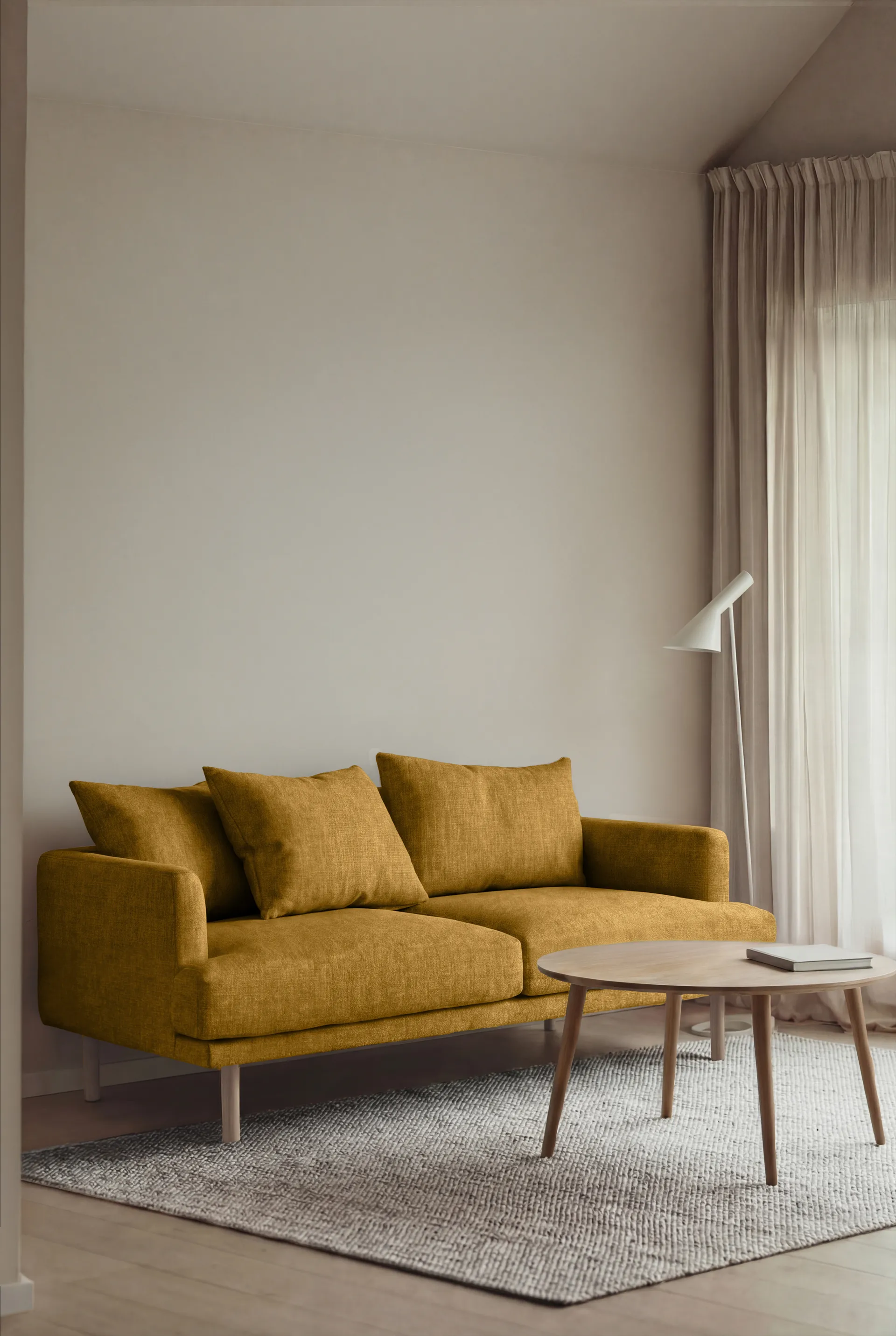 Sjövik soffa, Luiza Mustard 3972-vitoljad ek, 2,5-sits 1898