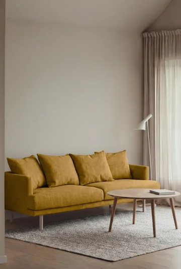 Sjövik soffa - Luiza Mustard 3972-vitoljad ek, 3-sits - 1898