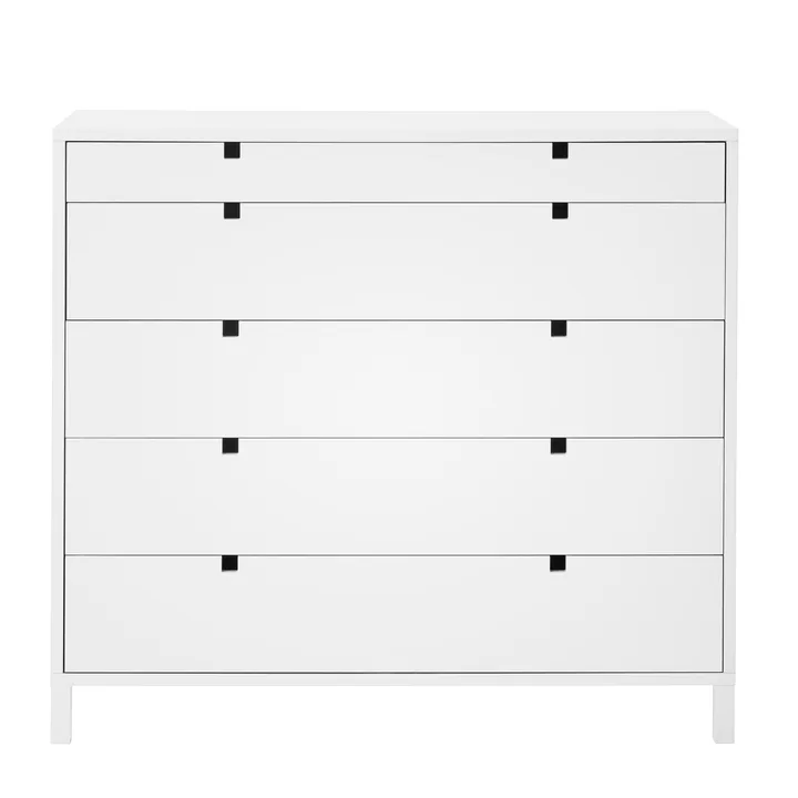 Square byrå 5 lådor - Vit - 1898