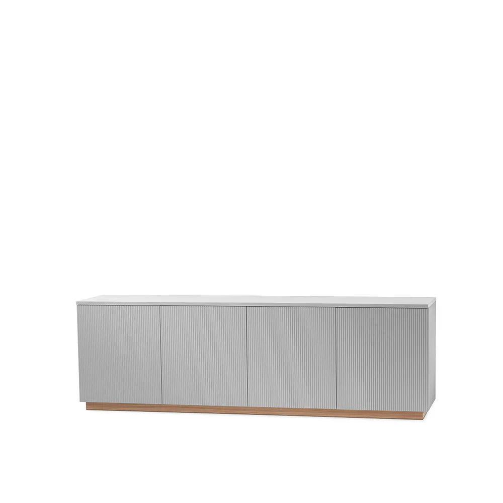Beam sideboard, ljusgrå, sockel i vitoljad ek A2