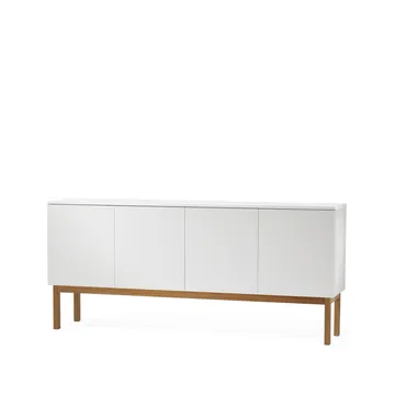 Beam sideboard - vit lack, stativ i oljad ek - A2