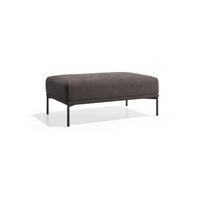 Baron ottoman 60x96 cm - Adea nubuck 98 brun-svarta ben - Adea
