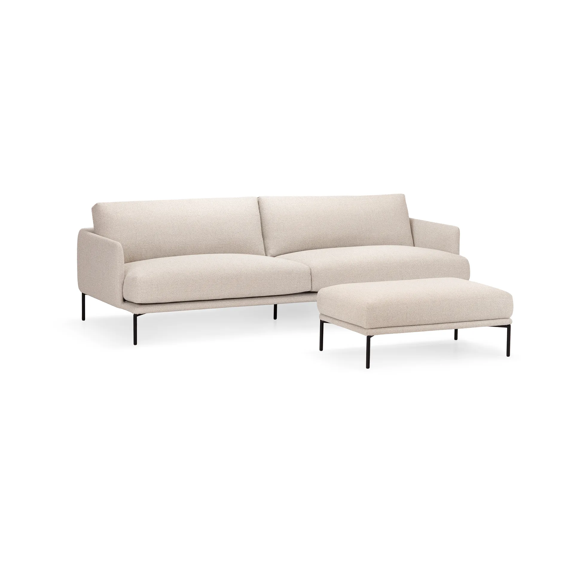 Baron ottoman 60x96 cm, Bohemian 010, svarta stålben Adea