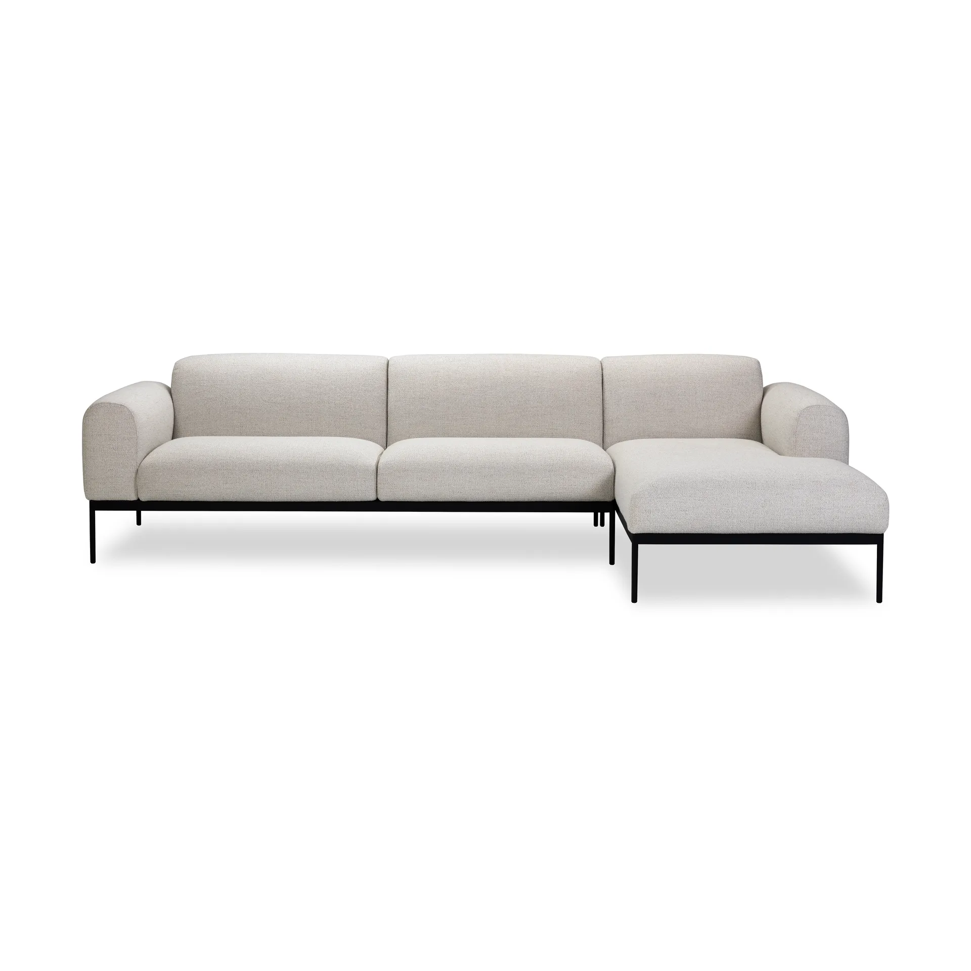 Bon soffa 3-sits divan högerställd, Bohemian 000 vit-svarta ben Adea