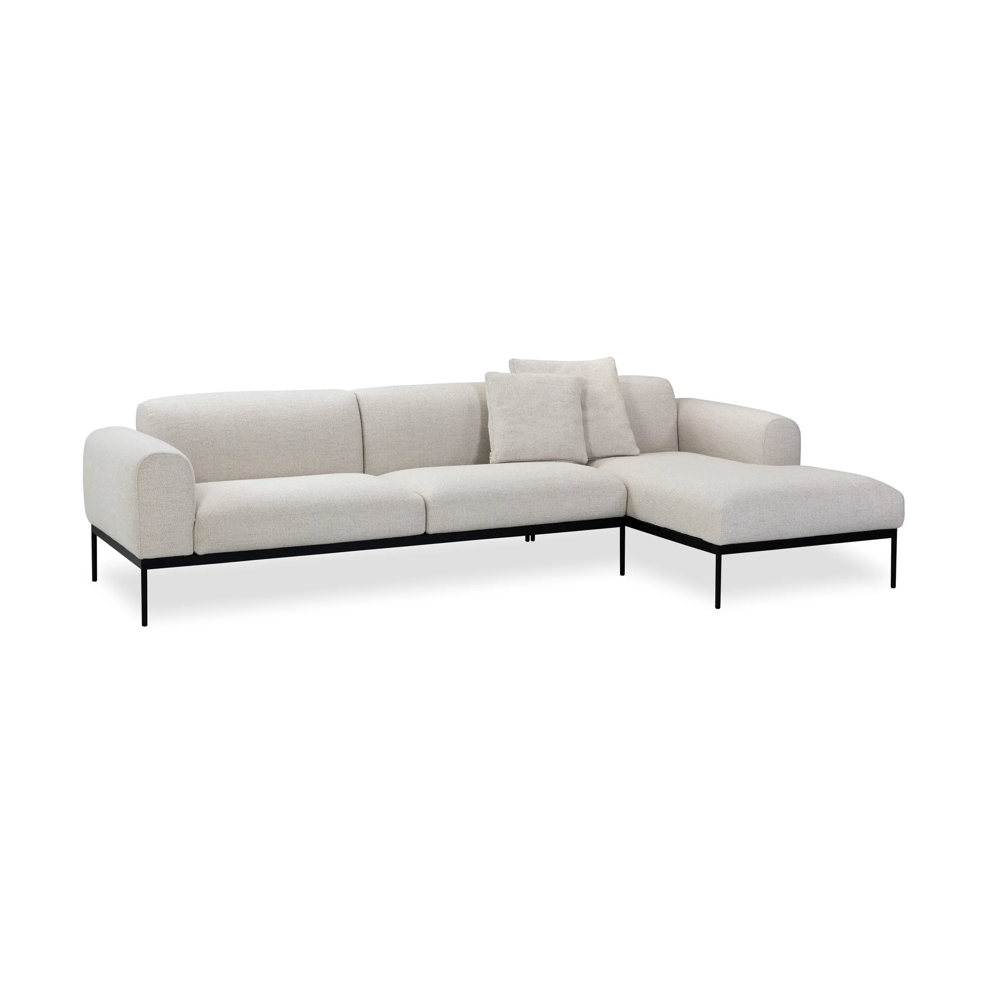 Bon soffa 3-sits divan högerställd, Bohemian 000 vit-svarta ben Adea
