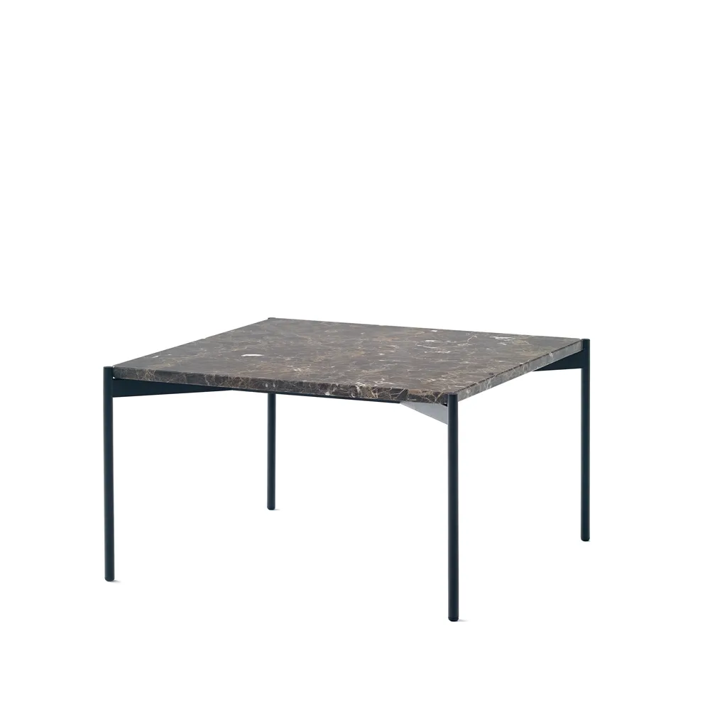 Plateau soffbord, marmor brun-svart underrede-60x60 Adea