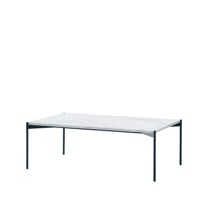 Plateau soffbord - marmor vit, svart underrede, 60x100 - Adea