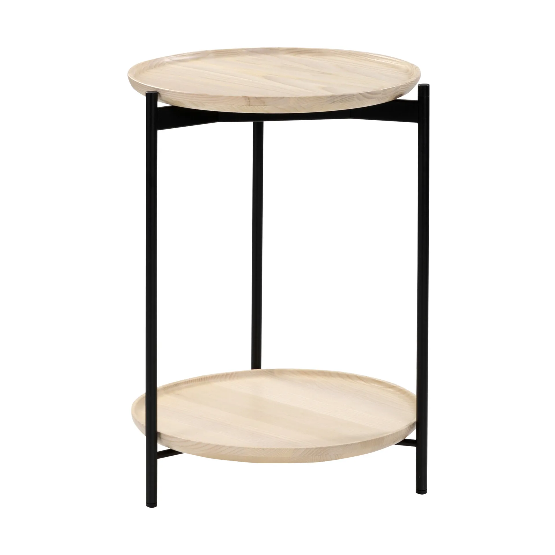 Plateau Wood soffbord Ø40 cm, Ask vit-svarta ben Adea