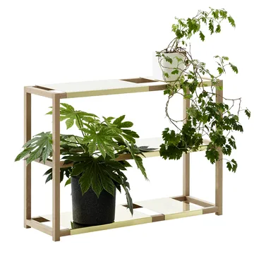 The Botanic Shelf High hylla - ek svartbetsad, svarta stålhyllor - Adea