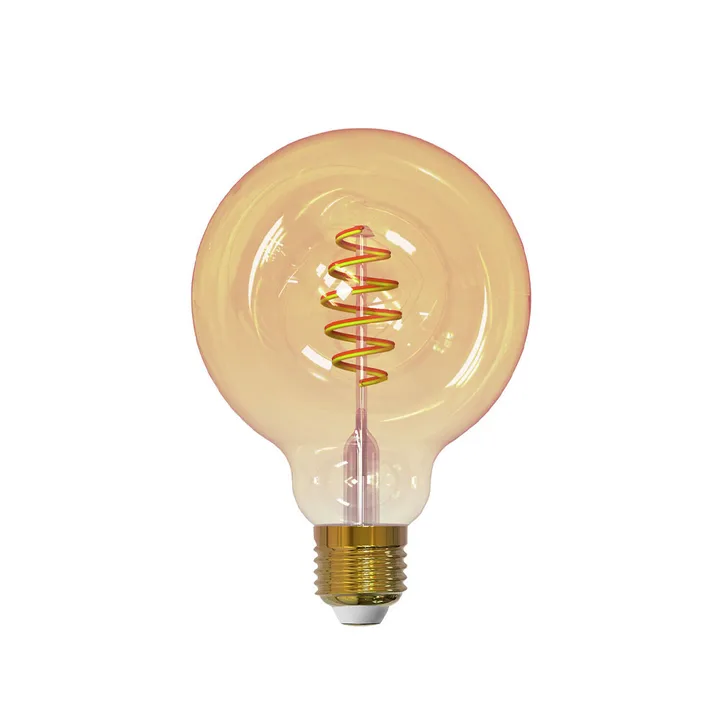 Airam Smarta Hem Filament LED-glob ljuskälla - amber, 95mm, spiral e27, 6w - Airam