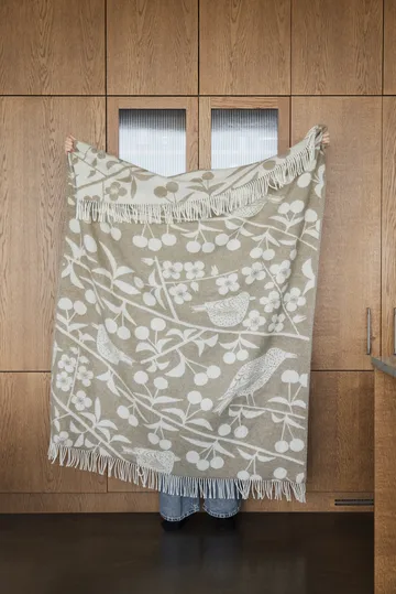 Körsbärsträdgården pläd 130x170 cm - Brun-offwhite - Almedahls