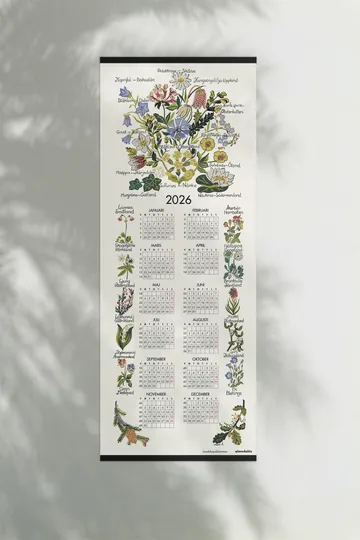Landskapsblommor kalender 2026 - 35x90 cm - Almedahls