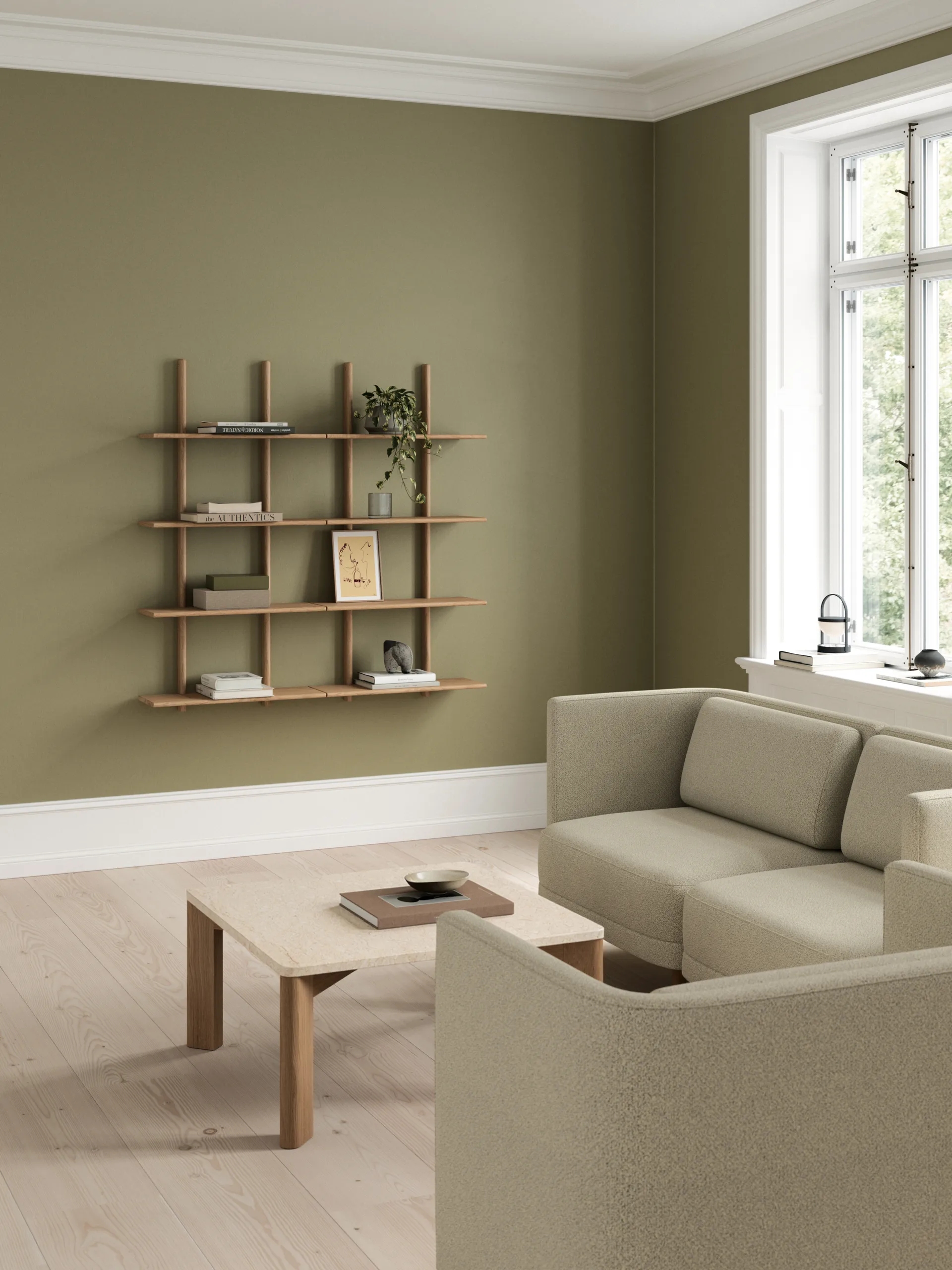 Essence vägghylla, Oiled Nature Oak, 70x25x140 cm Andersen Furniture