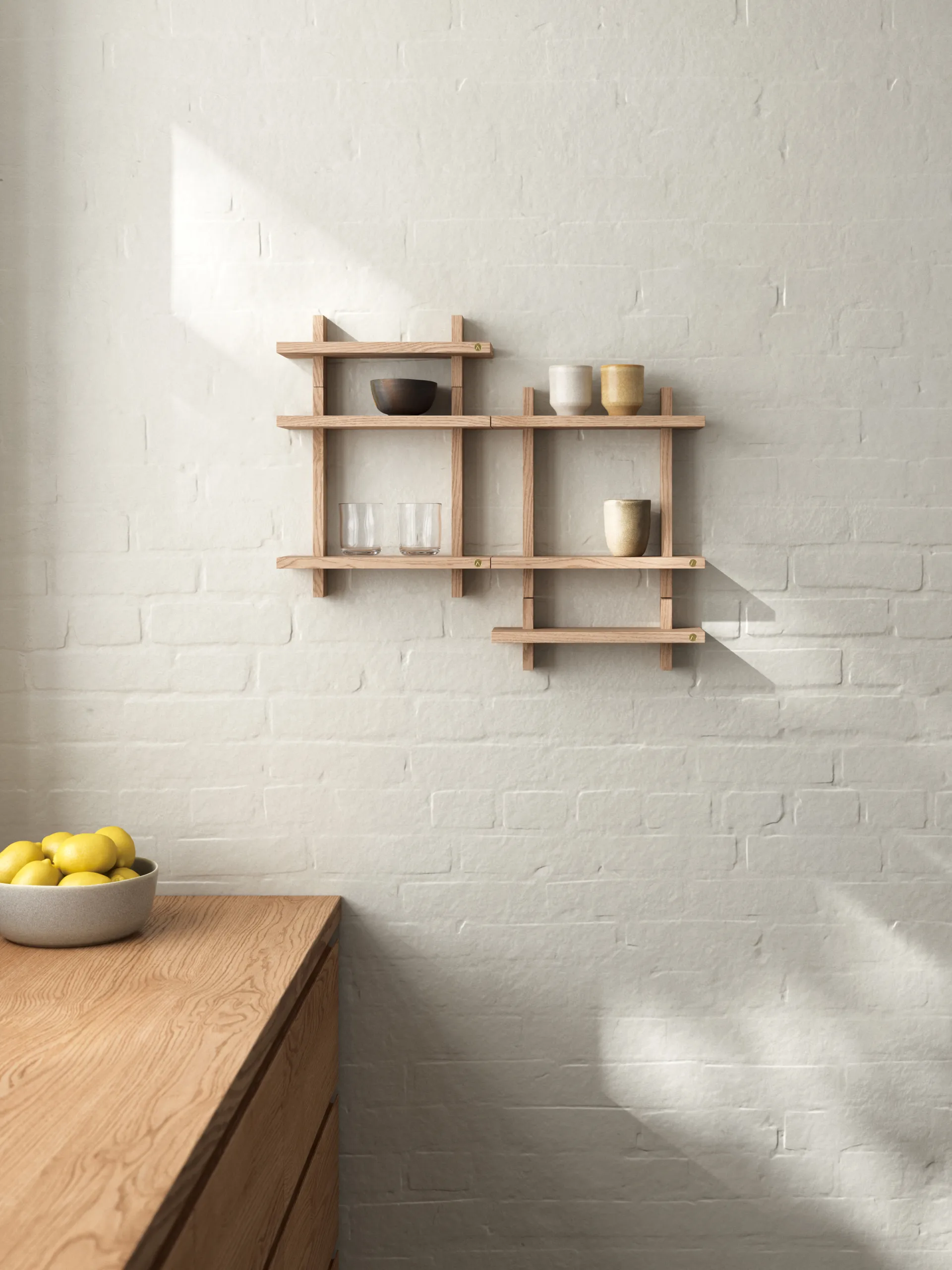 Treat vägghylla dubbel, Oak, 34x12x34 cm Andersen Furniture