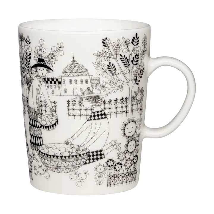 Emilia mugg 50 cl - Svart-vit - Arabia