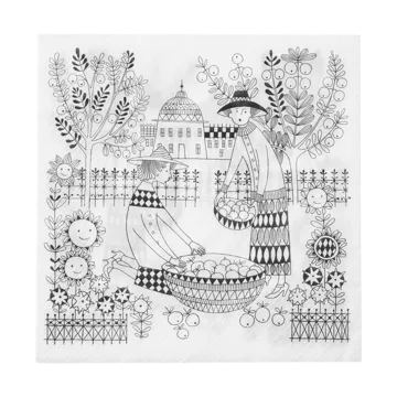 Emilia pappersservetter 33x33 cm 20-pack - Svart-vit - Arabia
