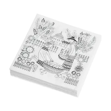 Emilia pappersservetter 33x33 cm 20-pack - Svart-vit - Arabia