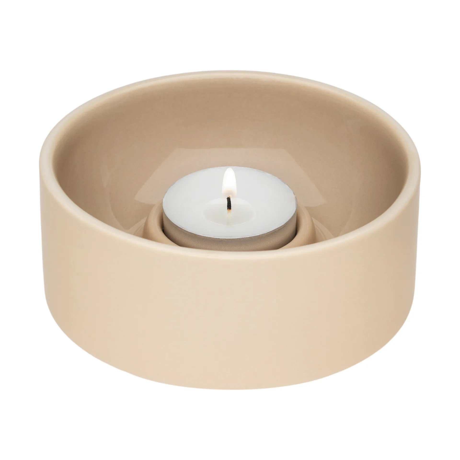 Kirnu ljuslykta Ø11x5 cm, Beige Arabia