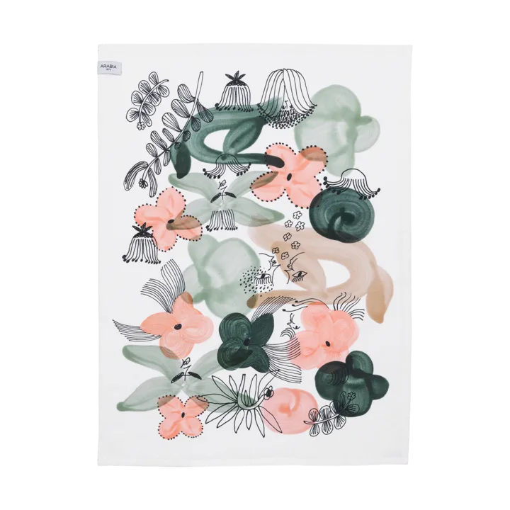 Kukkamaa kökshandduk 50x70 cm - Grön - Arabia