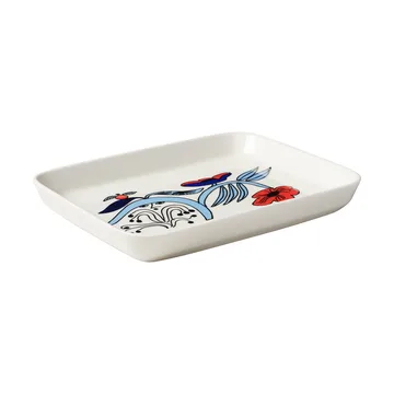 Puutarhurit tallrik 15x19 cm - Blå-vit-röd - Arabia