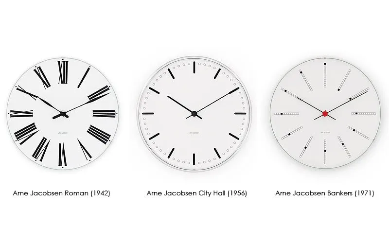 Arne Jacobsen City Hall klocka, Vit, Ø16 cm Arne Jacobsen Clocks