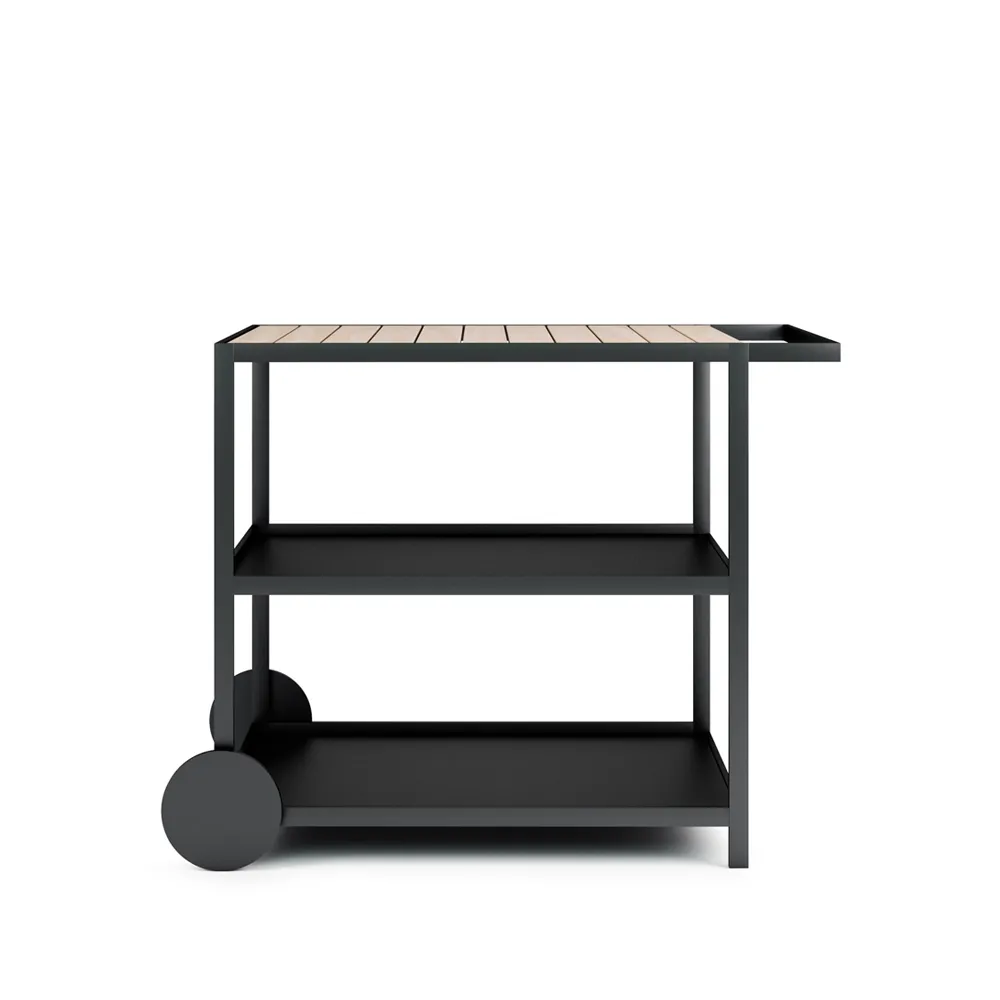 901 serveringsvagn, Mörkgrå-Svartlackad björk Artek