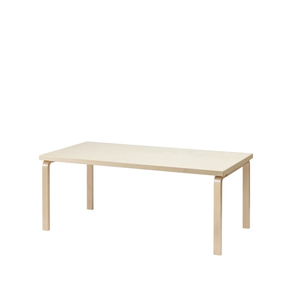 Aalto 83 matbord rektangulärt, Naturlackerad björk-Björkben Artek
