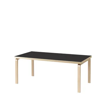 Aalto 83 matbord rektangulärt - Svart linoleum-Björkben - Artek