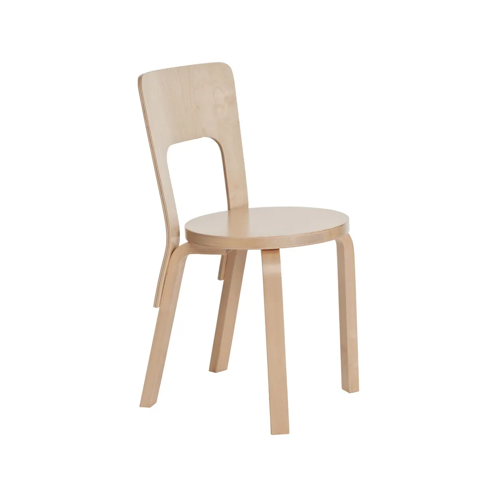 Chair 66 stol, Naturlackerad björk-Björk Artek
