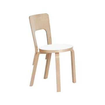 Chair 66 stol - Vit laminat-Björkstativ - Artek