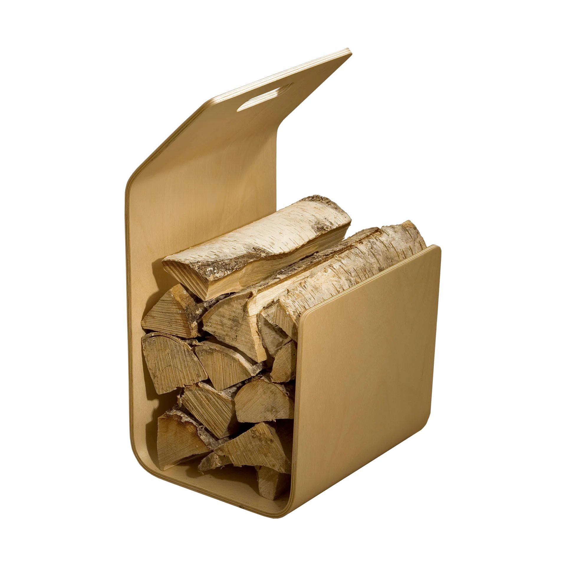 Kanto ved/tidningskorg, Naturlackerad björk Artek