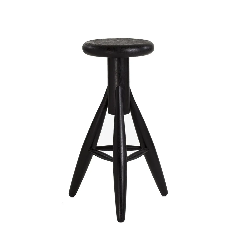 Rocket barpall, Svart lackerad ek Artek