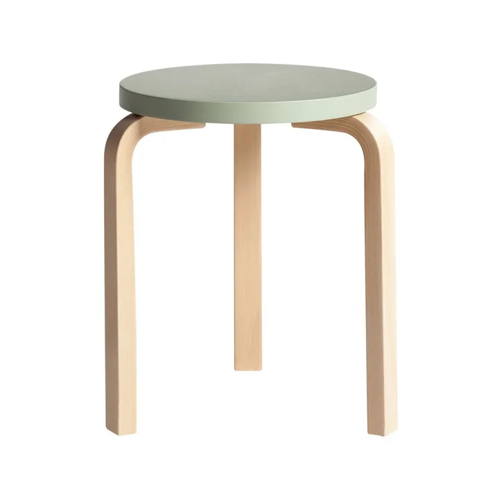Stool 60 pall 3 st ben - Grön-Björk - Artek