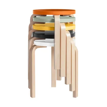 Stool 60 pall 3 st ben - Gul-Björk - Artek