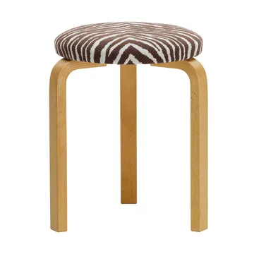 Stool 60 pall 3 st ben - Honungsbetsad björk-tyg Zebra brun - Artek